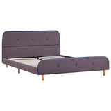 Bed Frame without Mattress Taupe Fabric 135x190 cm Double 281118