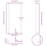 Bar Table Legs U-Shaped 2 pcs Natural Steel 50x cm Steel 4013235