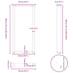 ZNTS Coffee Table Legs U-Shaped 2 pcs White 50x cm Steel 4013233