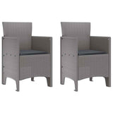 Garden Dining Set 3 pcs Light Grey Polypropylene 3378690