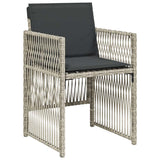 11 Piece Garden Dining Set with Cushions Light Grey Poly Rattan 3210971