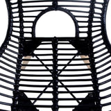 Dining Chairs 4 pcs Black Natural Rattan 246808