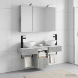 Bathroom Cabinet Set 4 pcs Concrete Grey Engineered Wood 3406258