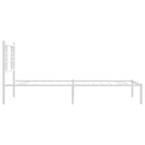 Metal Bed Frame without Mattress with Headboard White 100x200cm 376368