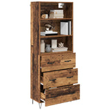 Highboard with Drawer 2 pcs Old Wood Engineered Wood 3415702