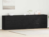 Sideboard 3 pcs Black Oak 181 x 30 x 70 cm Engineered Wood 3332521