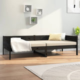 Day Bed without Mattress Black Solid Wood Pine 90x190 cm Single 820251