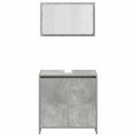 ZNTS 3 Piece Bathroom Furniture Set Concrete Grey Engineered Wood 3324852