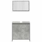 3 Piece Bathroom Furniture Set Concrete Grey Engineered Wood 3324852