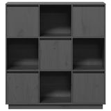 Highboard Grey 110.5x35x117 cm Solid Wood Pine 814371