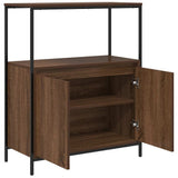Bathroom Cabinet with Shelves Brown Oak 76.5x35x95 cm 861921