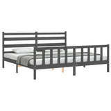 Bed Frame without Mattress Grey 200x200 cm Solid Wood Pine 3192058