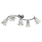 Ceiling Lamp with Transparent Glass Shades for 5 E14 Bulbs Tulip 289233