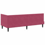 Corner Bed Frame with Headboard Wine red 80 x 200 cm Velvet 42016412