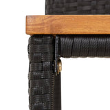 Garden Bar Set Black PE rattan Footrest Garden Bar Set 3187676