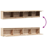 Wall Cabinets 2 pcs 100x30x35 cm Solid Wood Pine 813466