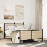 Metal Bed Frame without Mattress Sonoma Oak 120x200 cm 4007732
