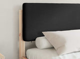 Bed Frame with Upholstered Headboard Black 135 x 190 cm 877921