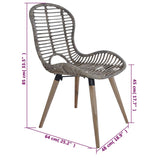 Dining Chairs 4 pcs Brown Natural Rattan 246854