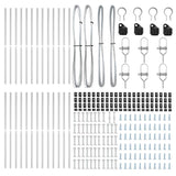Embedded Fence Post 26 pcs Silver Powder-Coated Steel 3350161