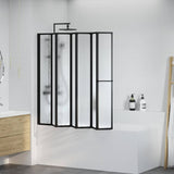 Shower Bath Screen Wall 140 x 168 cm 7 Panels Foldable with Towel Rack 140786