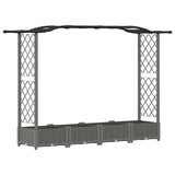 Raised Bed with Trellis and Roof Light Grey 207 x 40 x 126 cm 42032577