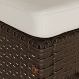 Garden Bar Stools with Cushions 2 pcs Brown Poly Rattan 368685