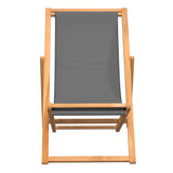 Beach Chair Grey Teak wood Standard Multi-Position Backrest 47415