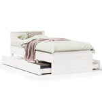 Bed Frame without Mattress with Headboard White 90x200 cm Solid Wood Pine 3308775