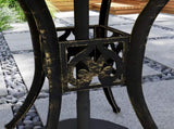 78 cm Round Garden Dining Table with Parasol Hole Antique Cast Aluminium Outdoor Table Only, Bronze T3398P328061