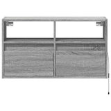 TV Wall Cabinet with LED Lights Grey Sonoma 80x31x45 cm 852332