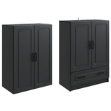 Cabinet Set 2 pcs Black Engineered Wood 3416935