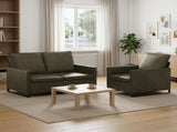 Sofa Set 2 pcs Army Green Faux Suede Fabric 3433121