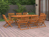 Dining Set Natural Wood Solid Acacia wood Large Foldable 3086971