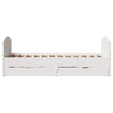 Bed Frame without Mattress White 90x190 cm Single Solid Wood Pine 3301810
