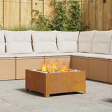 Fire Pit Brown 60 x 60 x 30 cm Weathering Steel 858963