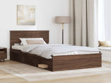 Bed Frame with Headboard Brown Oak 100 x 200 cm Solid Pine Wood 3410642