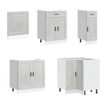 ZNTS 11 Piece Kitchen Cabinet Set Porto Concrete Grey Engineered Wood 3314905