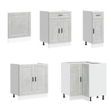 ZNTS 11 Piece Kitchen Cabinet Set Porto Concrete Grey Engineered Wood 3314905