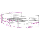 Bed Frame without Mattress White 140x200 cm Solid Wood Pine 842787