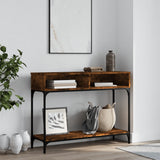 Console Table Smoked Oak 100x30.5x75 cm Engineered Wood 833390