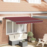 Retractable Awning Burgundy 350 x 200 cm Fabric 3329672