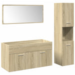 ZNTS 3 Piece Bathroom Furniture Set Sonoma Oak Engineered Wood 3324994