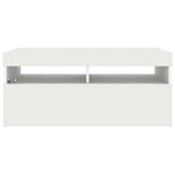 804382 TV Cabinet with LED Lights White 90x35x40 cm
