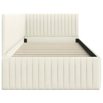 Corner Bed Frame with Headboard Cream 90 x 200 cm Velvet 42016273