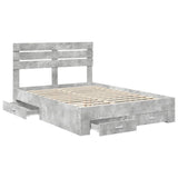 Bed Frame with Drawer with Headboard Manual Engineered Wood 3411625