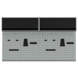 Tool Cabinet Set with Shelf with Storage 6 pcs Black Steel 3321414