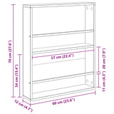 Magazine Rack 2 pcs Black Oak 60 x 12 x 70 cm Engineered Wood 890829