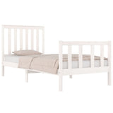 Bed Frame without Mattress White Solid Wood Small Single 3103869