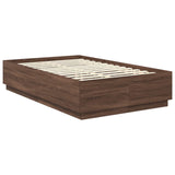 Bed Frame with Headboard Brown Oak 120 x 200 cm Engineered Wood 3408193